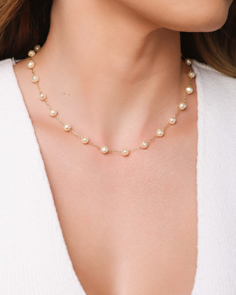 Choker Pérolas Barrocas 6 mm Banhado a Ouro 18K