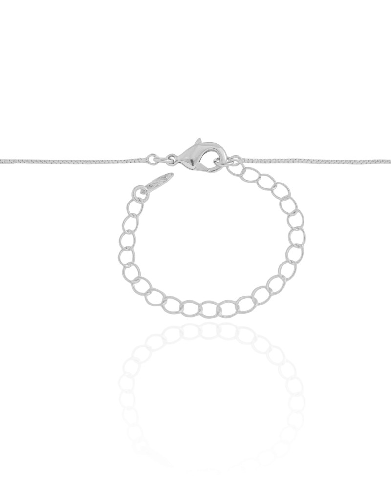 Gargantilha Veneziana Orgânico Pérola Ródio Branco - 40 cm