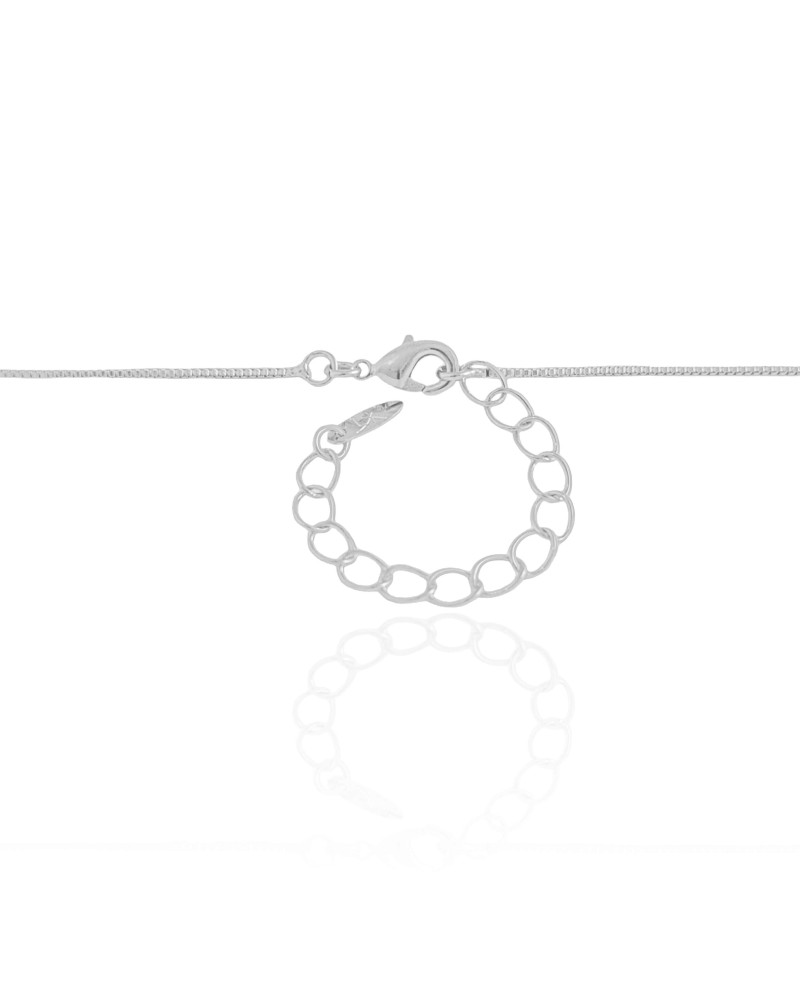Gargantilha Veneziana Gota Lisa Ródio Branco - 45 cm