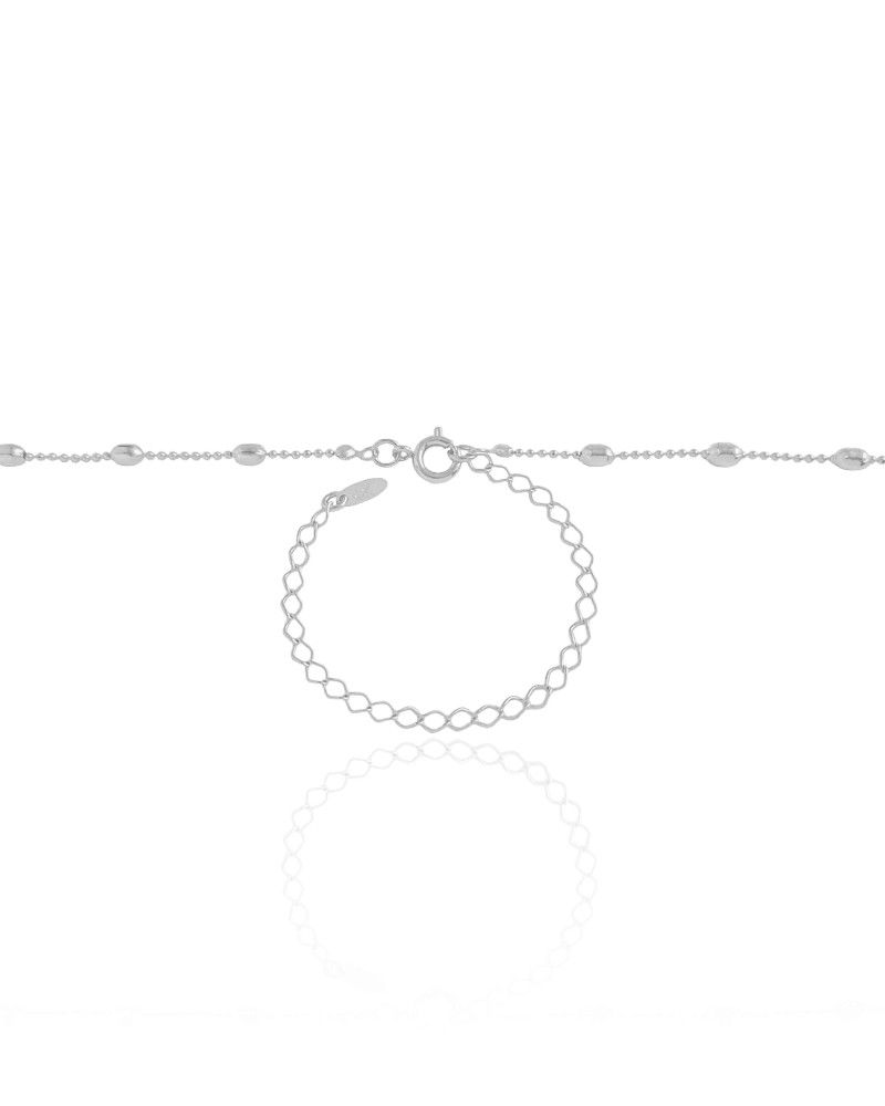 Choker Gomos 3 mm Ródio Branco - 33 cm