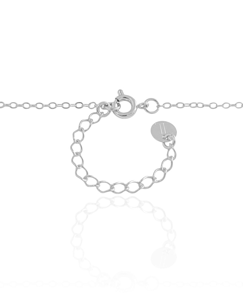 Gargantilha Filho Meninas Corações Lisos Ródio Branco - 45 cm