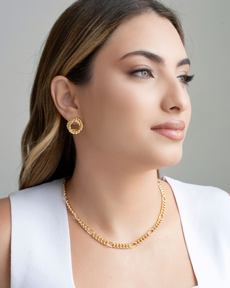Choker Elos Detalhados Banhado a Ouro 18K