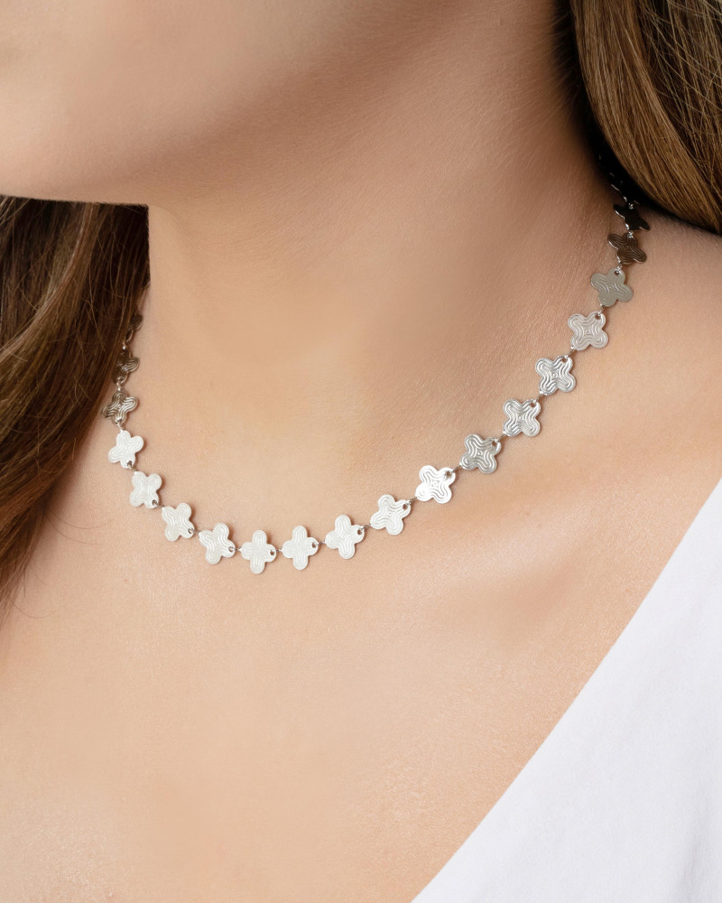 Choker Alhambra 10 mm Ródio Branco