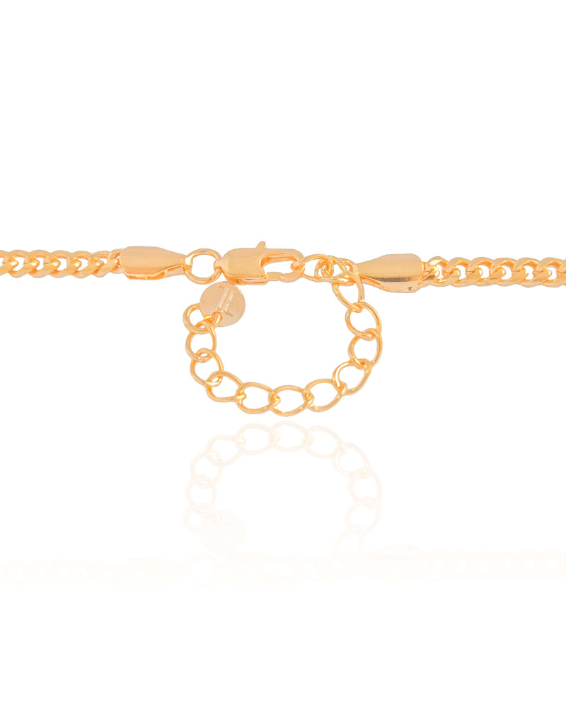 Gargantilha Grumet 4 mm Fecho Mosquetão Banhado a Ouro 18K - 40 cm