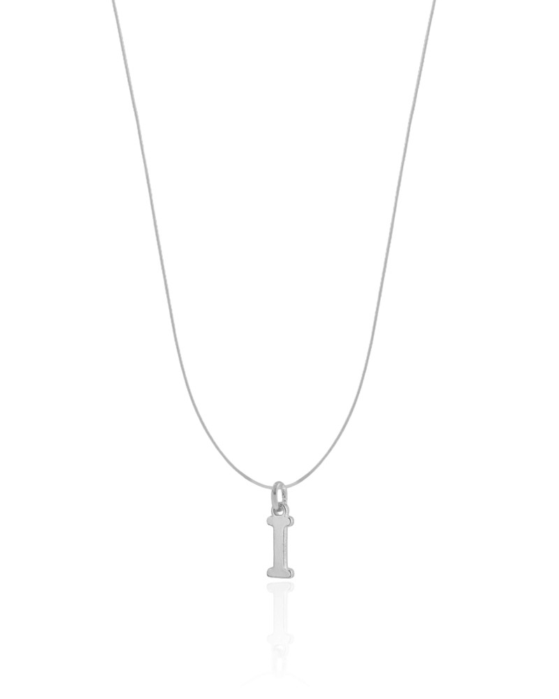 Choker Nylon Letra I Ródio Branco