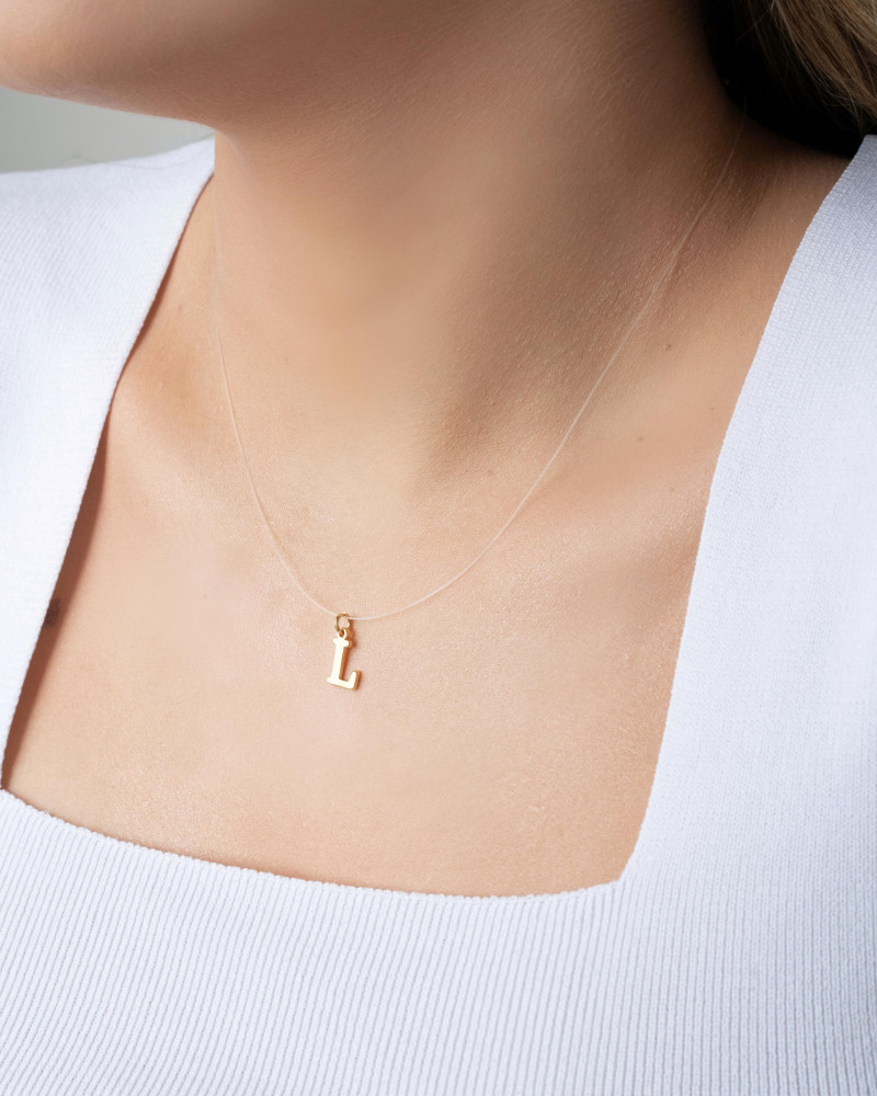 Choker Nylon Letra R Banhado a Ouro 18K
