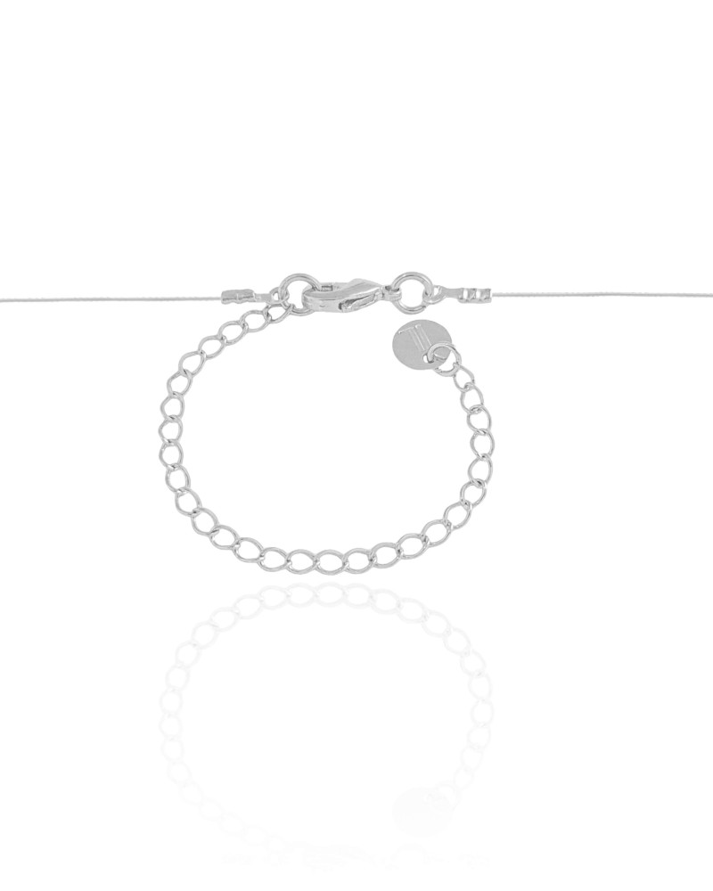 Choker Nylon Letra T Ródio Branco