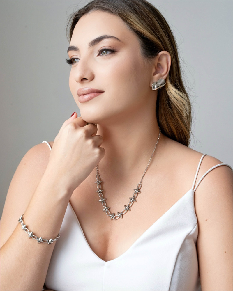 Ear Cuff Orgânico 2.5 cm Ródio Branco