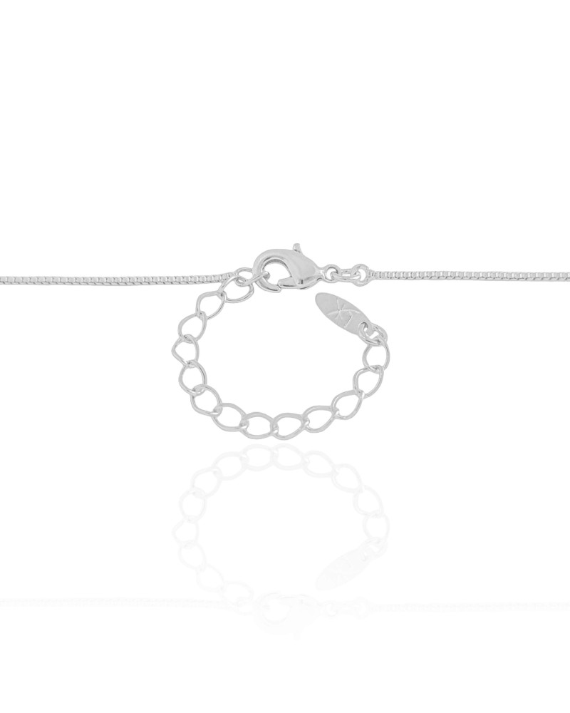 Gargantilha Veneziana Oval Orgânico Ródio Branco - 45 cm