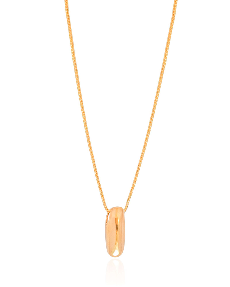 Gargantilha Veneziana Letra I 1.7 cm Bolha Banhado a Ouro 18K - 45 cm