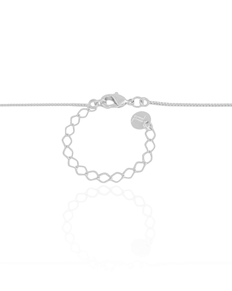 Gargantilha Veneziana Letra I 1.7 cm Bolha Ródio Branco - 45 cm