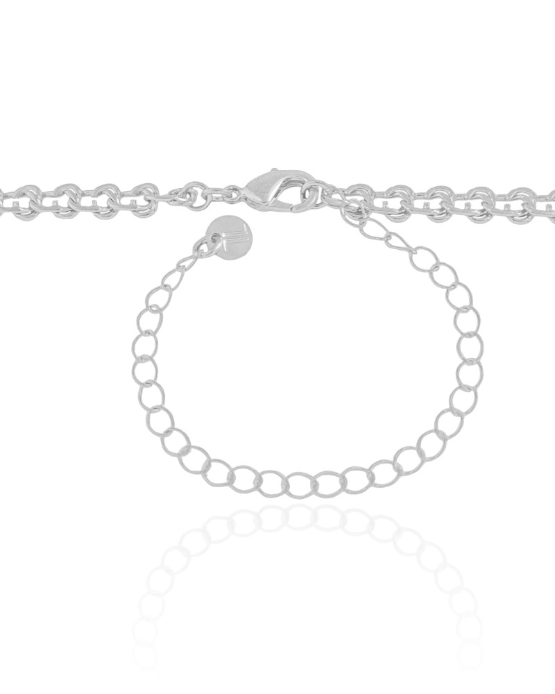 Choker Elos Nó Ródio Branco