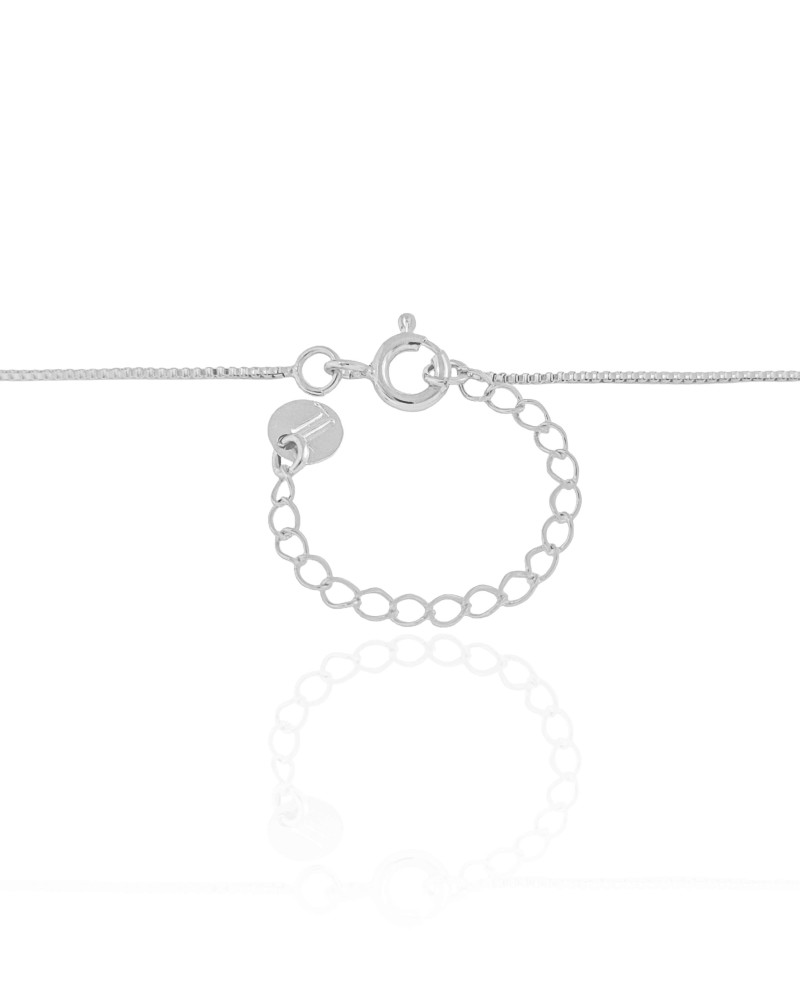 Gargantilha Geométrico Pontos de Luz Cristal Ródio Branco - 40 cm