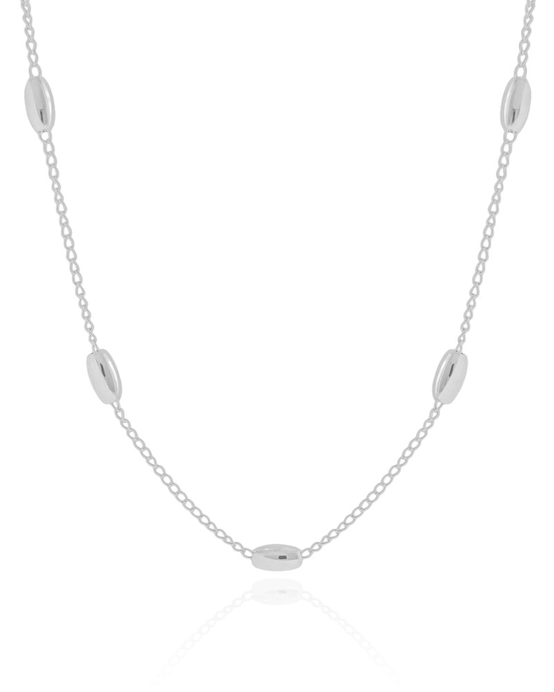 Elos Gomos Lisos 4 mm Ródio Branco 40 cm