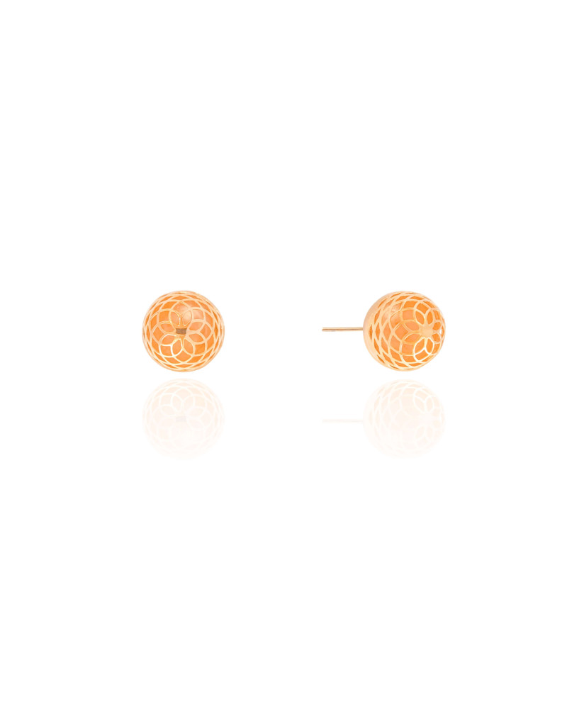 Brinco Bola Tela 1.1 cm Banhado a Ouro 18K
