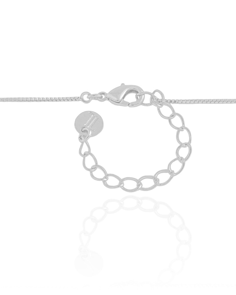 Gargantilha Veneziana Ponto de Luz Turmalina 5 mm Ródio Branco - 45 cm