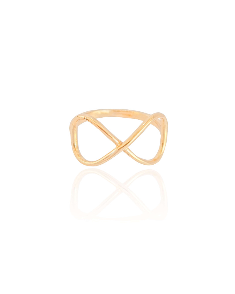 Anel Infinito Tamanho 21 Banhado a Ouro 18K