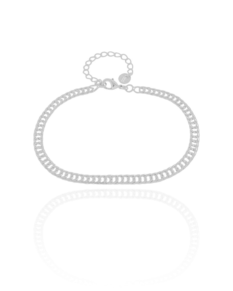 Pulseira Grumet 4 mm Ródio Branco