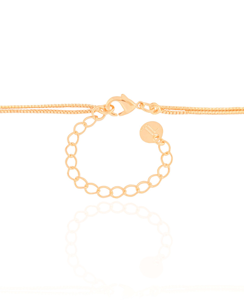 Gargantilha Dupla Gotas Cristal Banhado a Ouro 18K