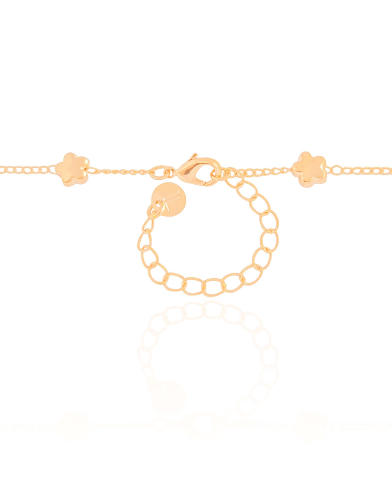 Choker Elos Estrelas Lisas Banhado a Ouro 18K