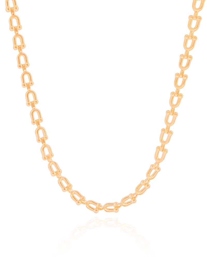 Choker Elos em U 5 mm Banhado a Ouro 18K