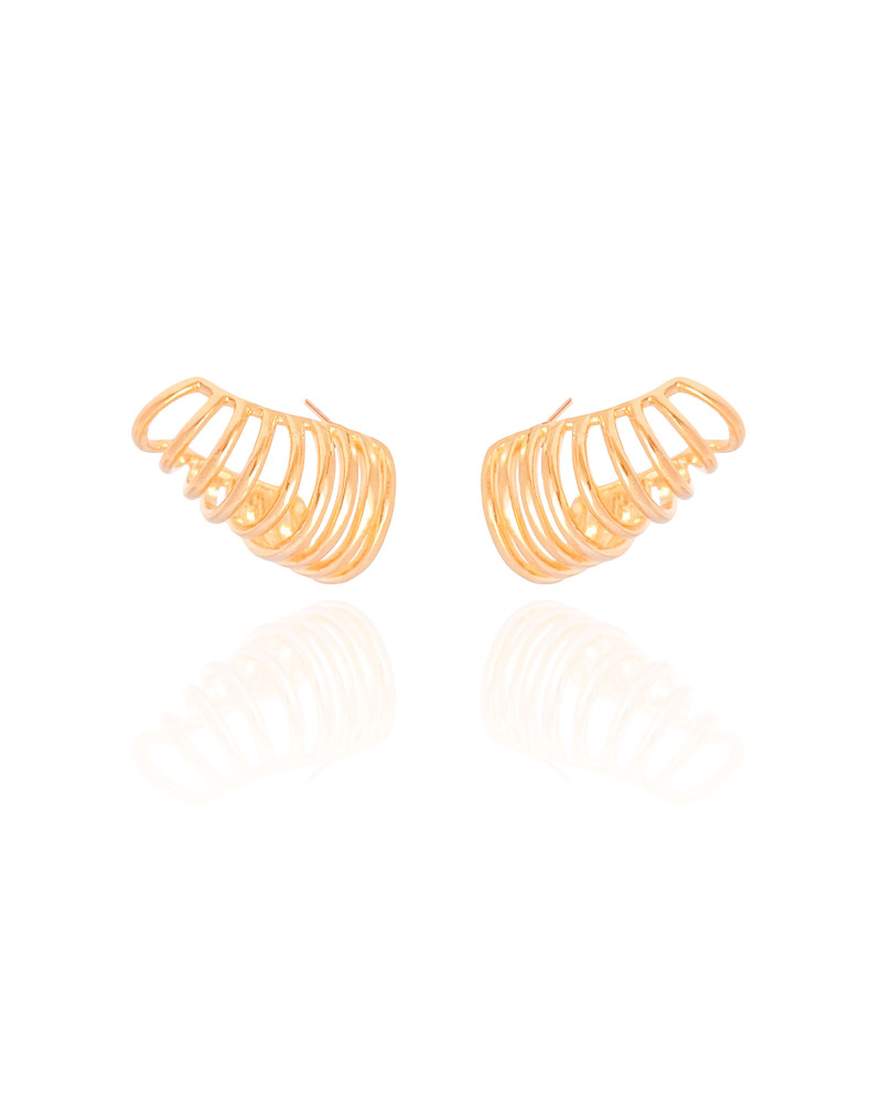 Ear Cuff Filetes Lisos 1.5 cm Banhado a Ouro 18K
