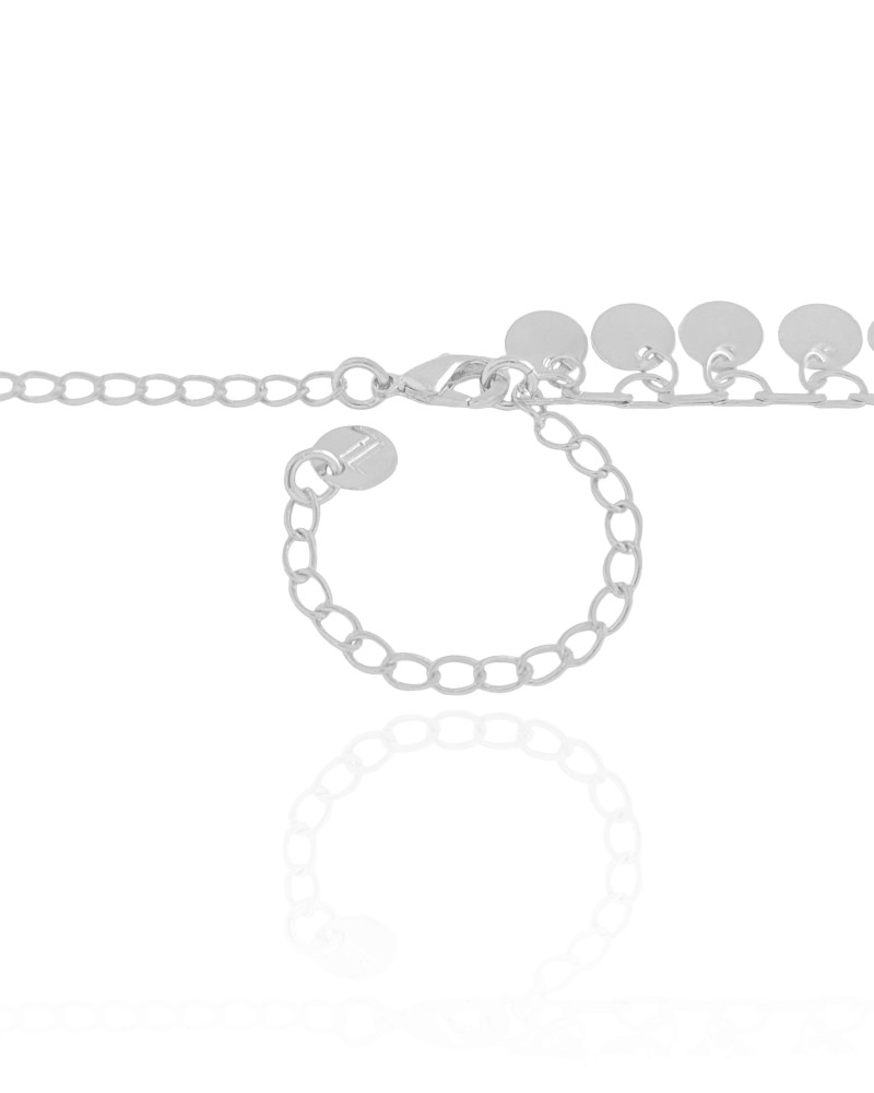 Choker Plaquinhas Lisas 6 mm Ródio Branco