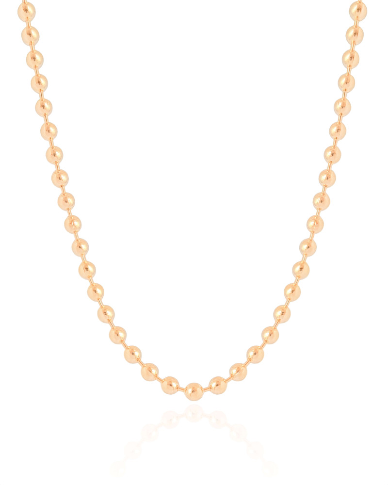 Choker Bolas Lisas 4 mm Banhado a Ouro 18K - 32 cm