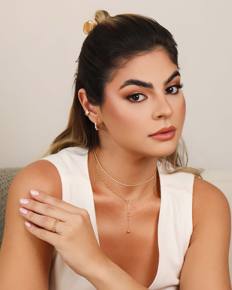Choker Riviera Cristal 2 mm Banhado a Ouro 18K