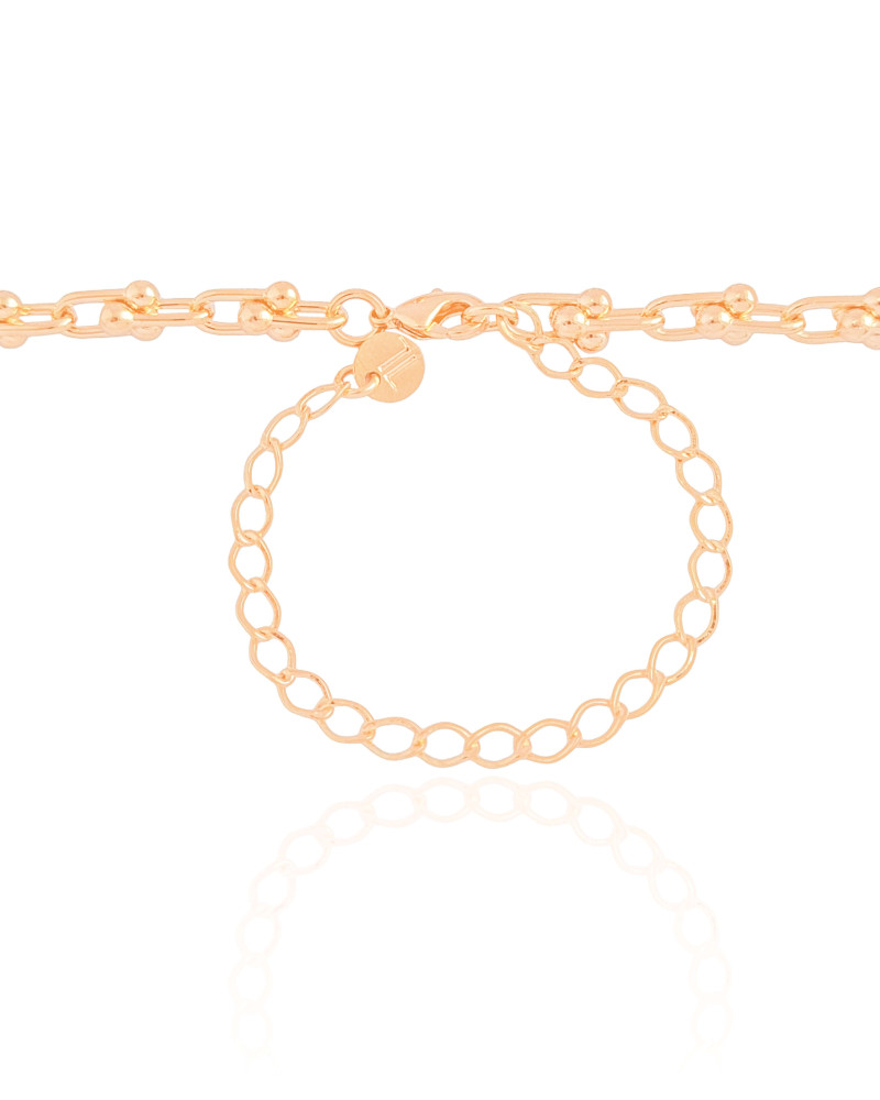 Choker Elos em U 5 mm Banhado a Ouro 18K