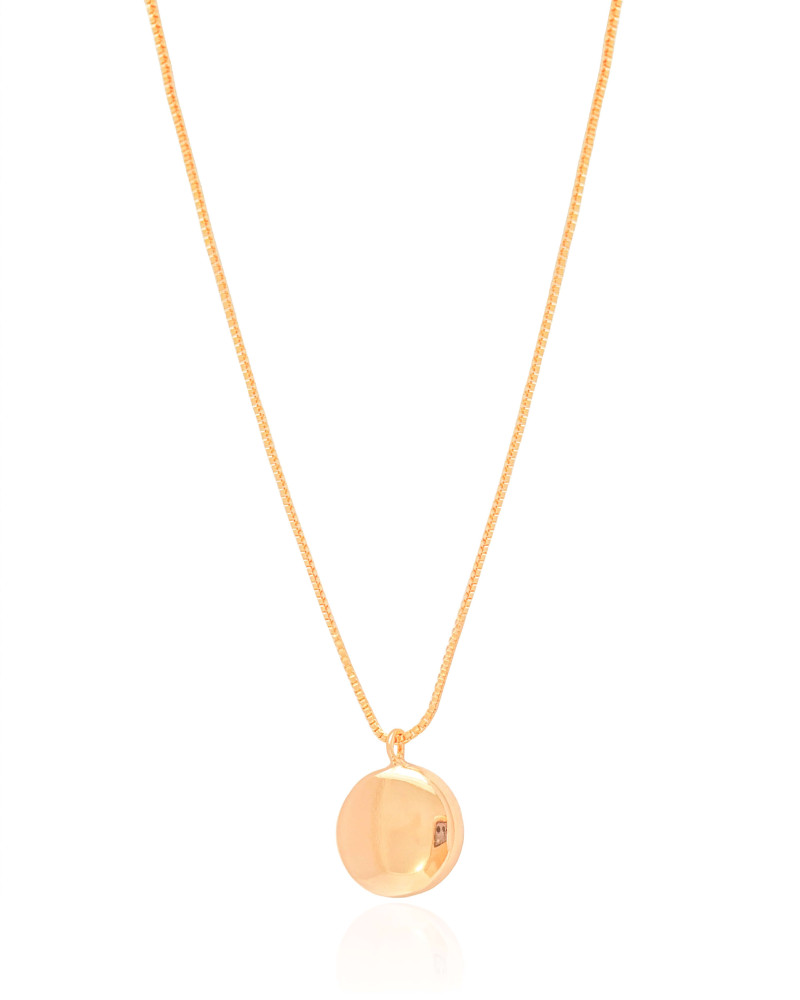 Gargantilha Veneziana Redondo Liso Banhado a Ouro 18K - 45 cm