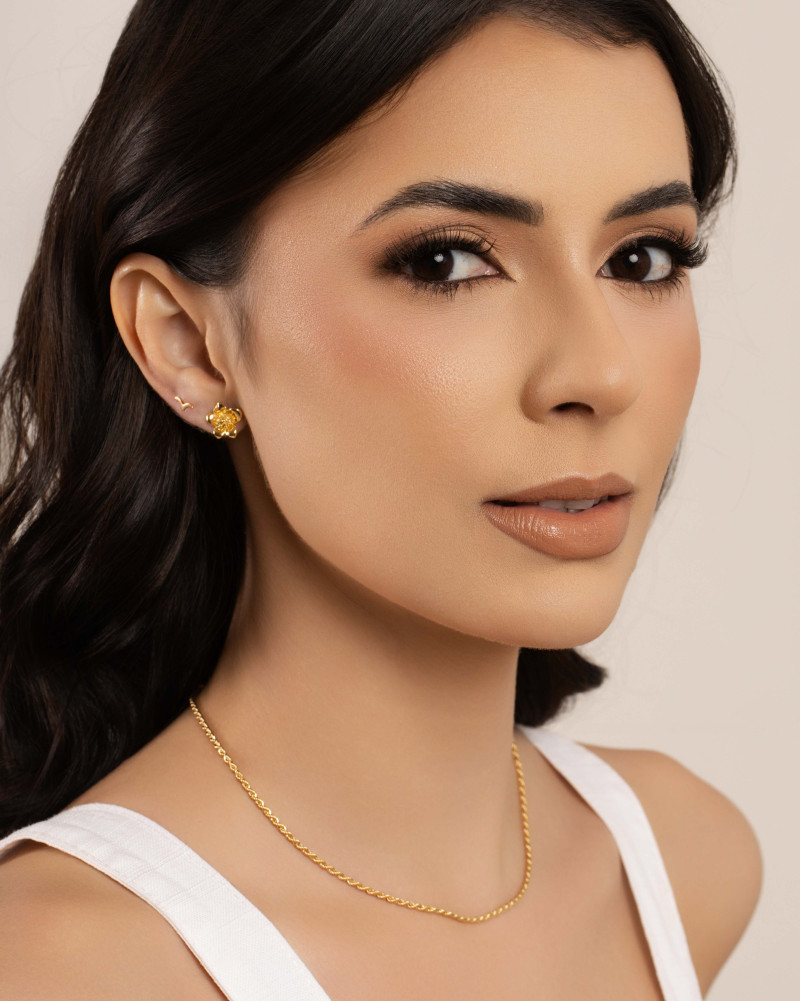 Brinco Pássaro Liso 8 mm Banhado a Ouro 18K
