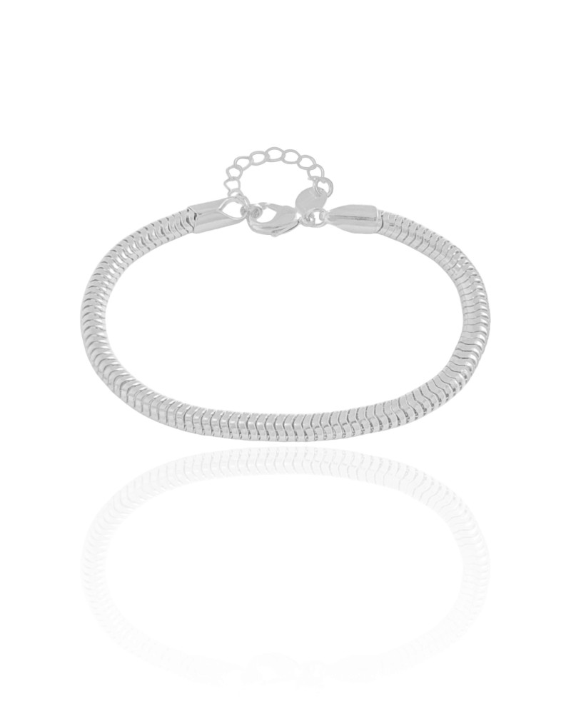 Pulseira Rabo de Rato 4 mm Ródio Branco