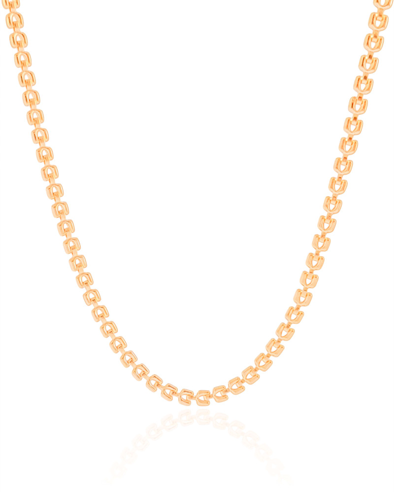 Choker Elos Duplos 4 mm Banhado a Ouro 18K