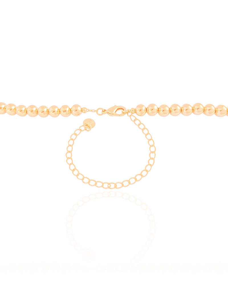 Choker Bolas Lisas 6 mm Banhado a Ouro 18K - 35 cm