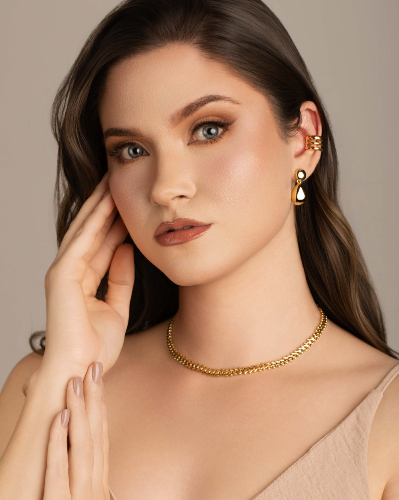 Choker Escamas 6 mm Banhado a Ouro 18K