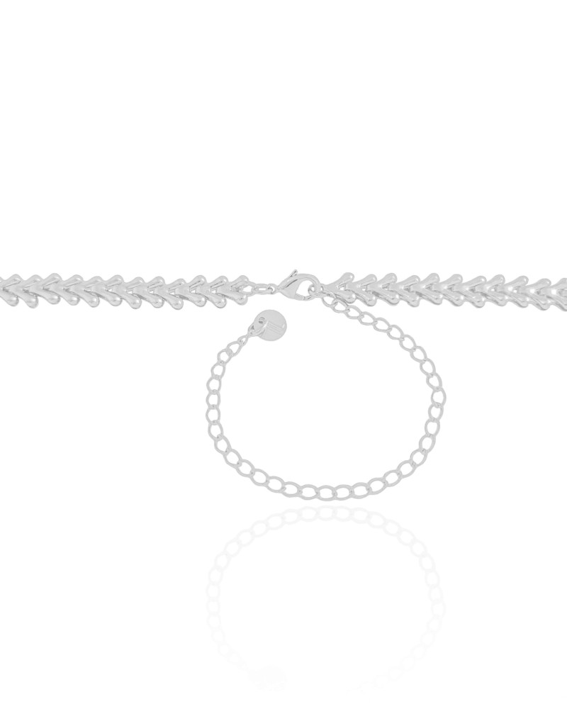 Choker Escamas 6 mm Ródio Branco