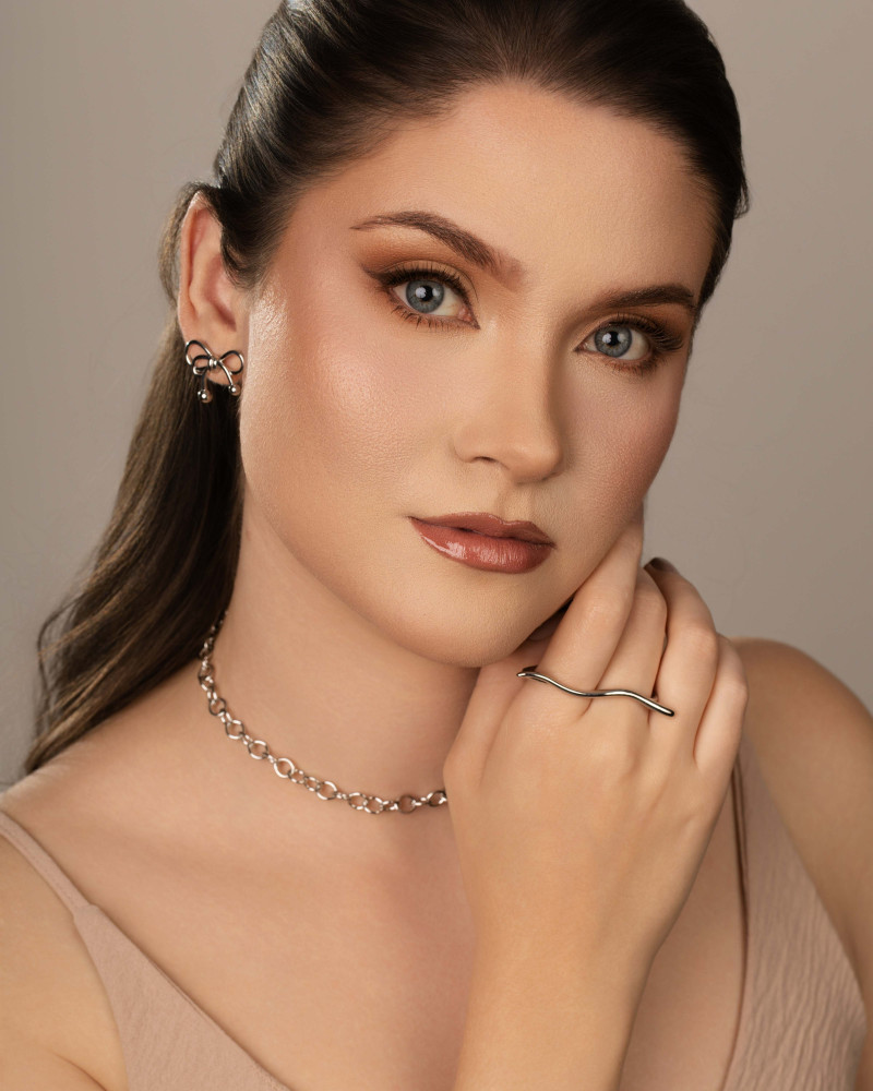 Choker Elos Ovais 6 mm Ródio Branco