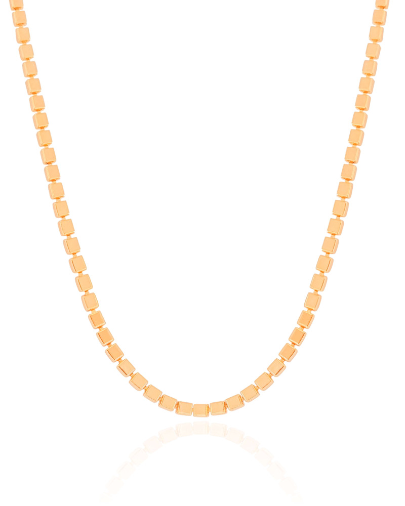 Choker Malha Quadrada 3 mm Banhado a Ouro 18K