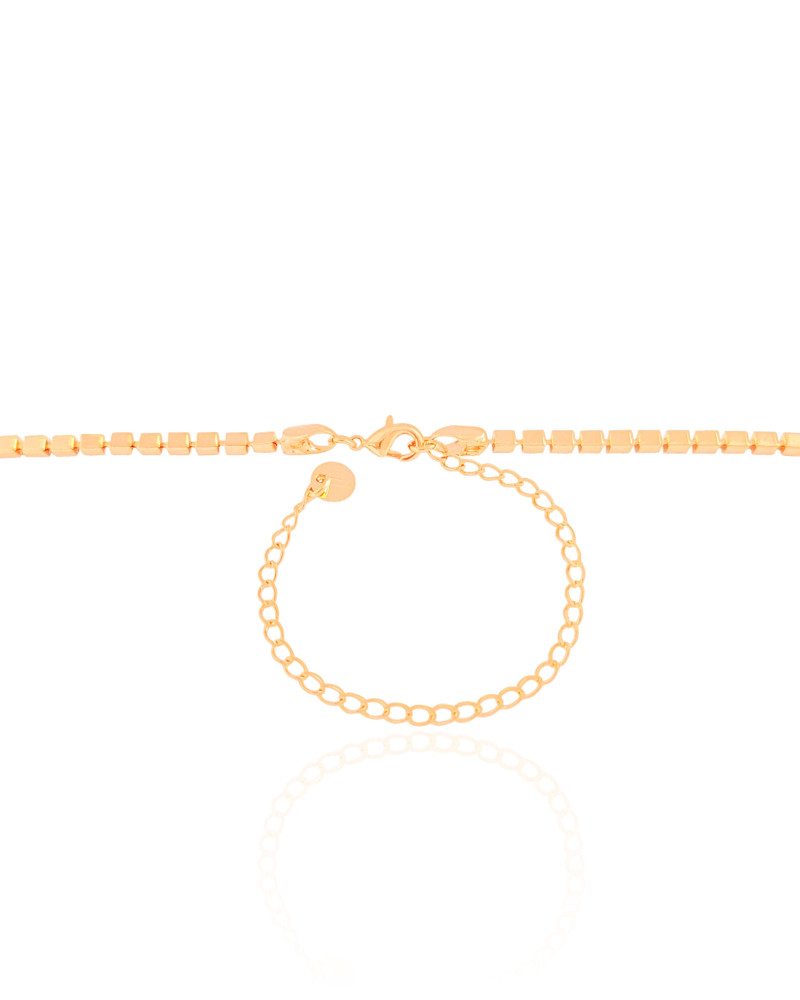 Choker Malha Quadrada 3 mm Banhado a Ouro 18K