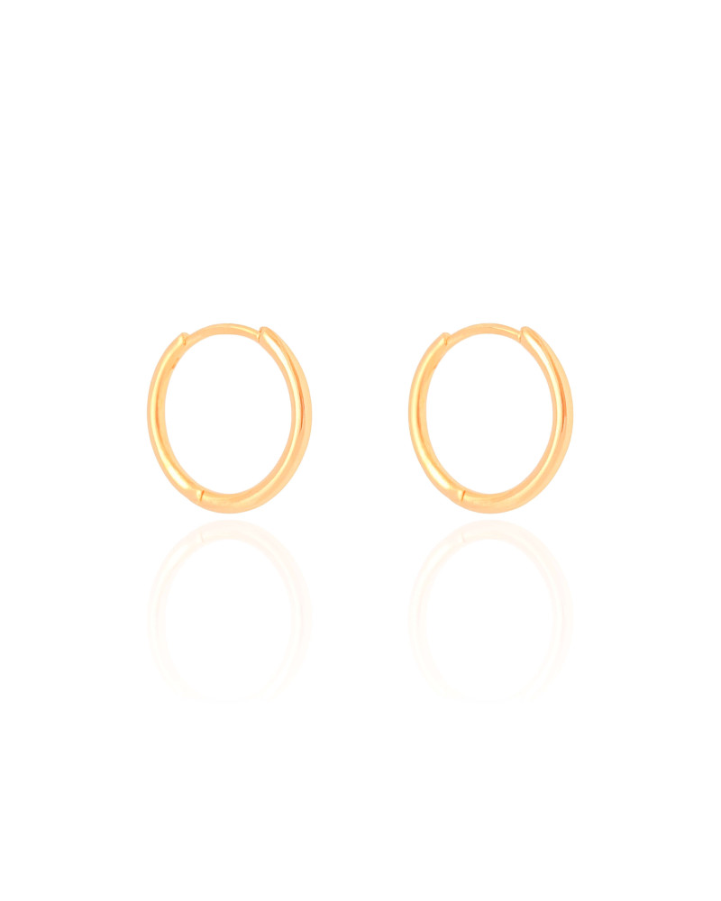 Brinco Argola Click Fio Liso 2.0 cm Banhado a Ouro 18K
