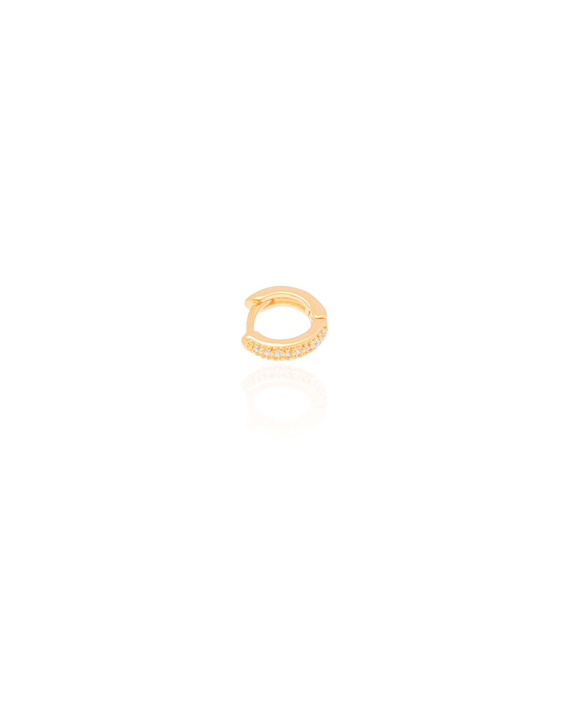Piercing para Hélix Cravejado Cristal 9 mm Banhado a Ouro 18K