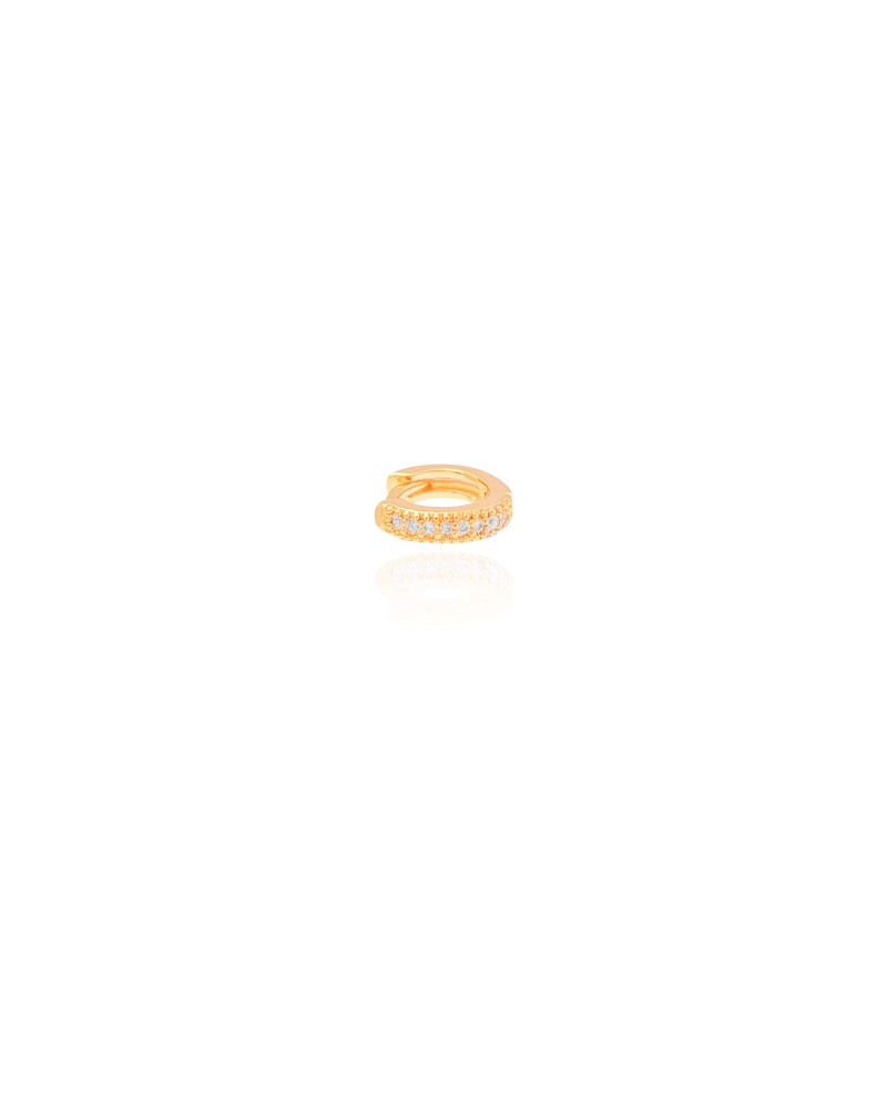 Piercing para Hélix Cravejado Cristal 9 mm Banhado a Ouro 18K