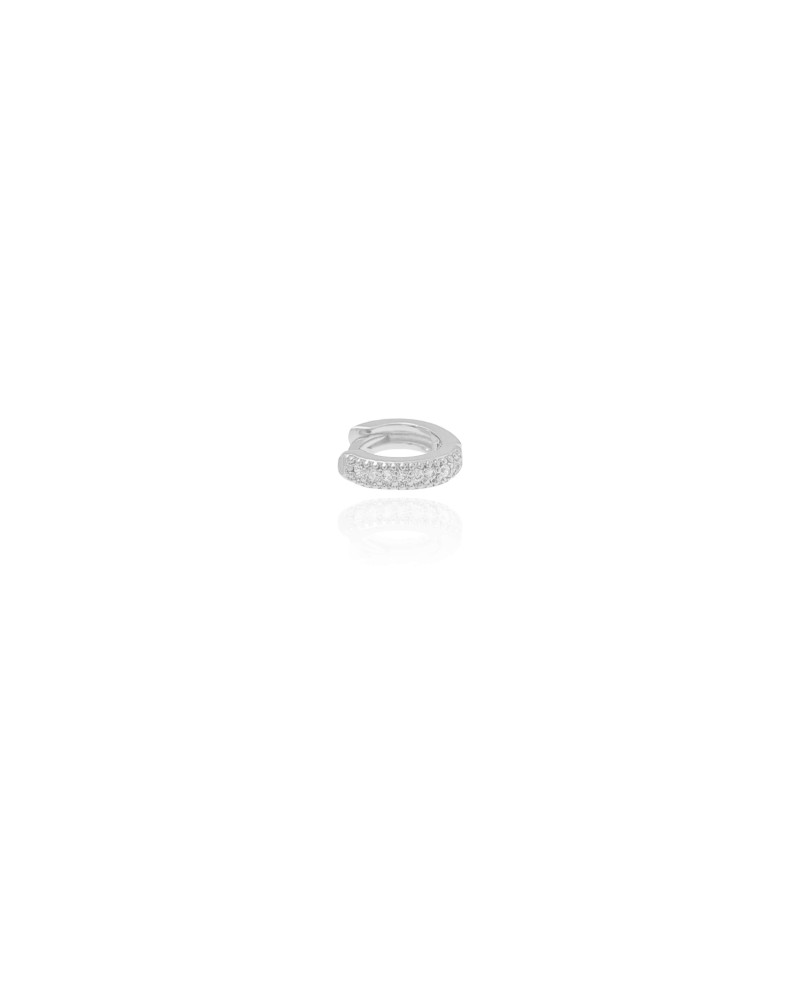 Piercing para Hélix Cravejado Cristal 9 mm Ródio Branco