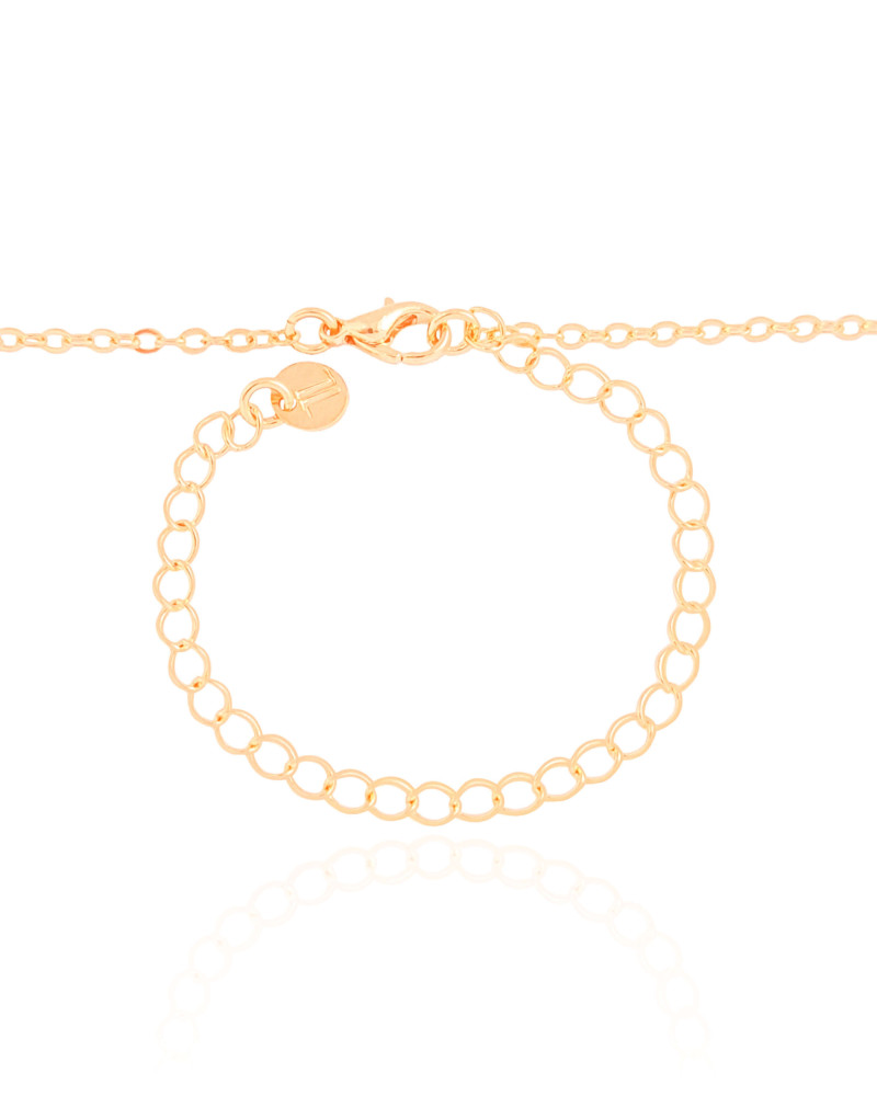 Choker Elos Trevos Tom Rubi 1.0 cm Banhado a Ouro 18K