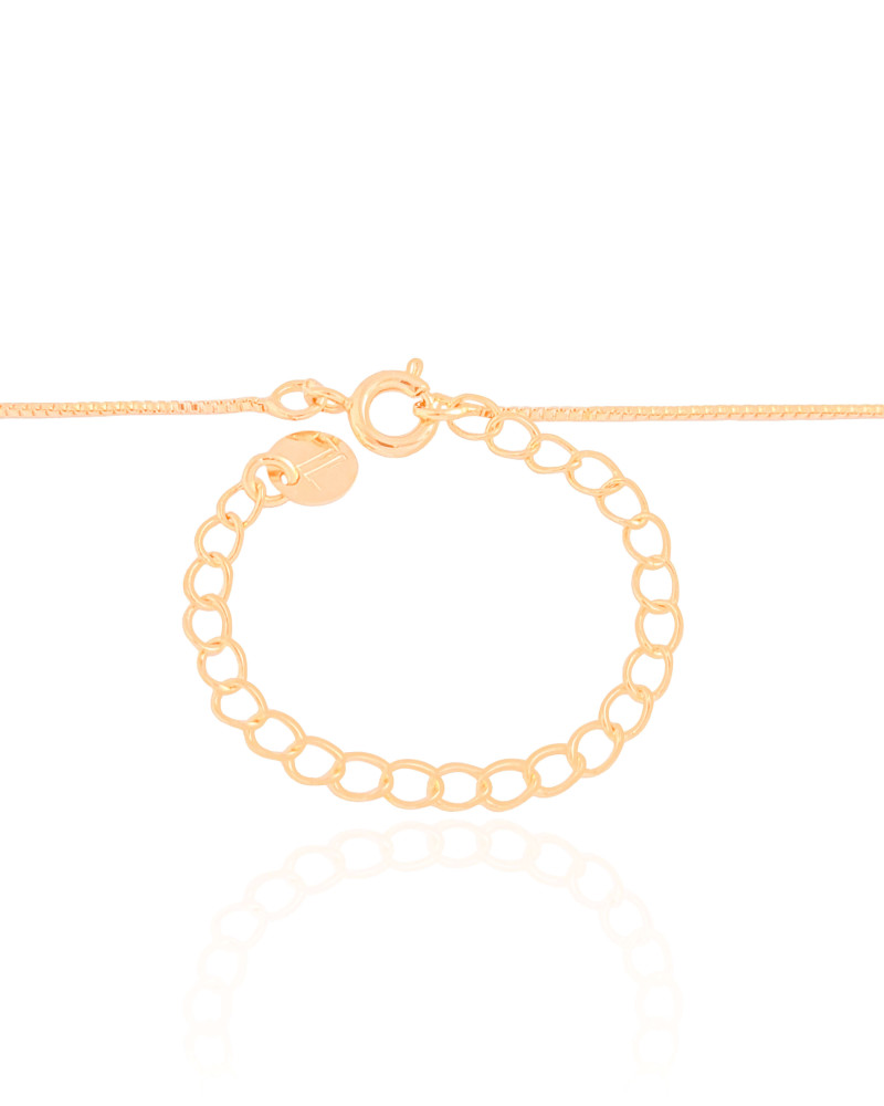 Gargantilha Infantil Coração Verde 7 mm Banhado a Ouro 18K - 35 cm