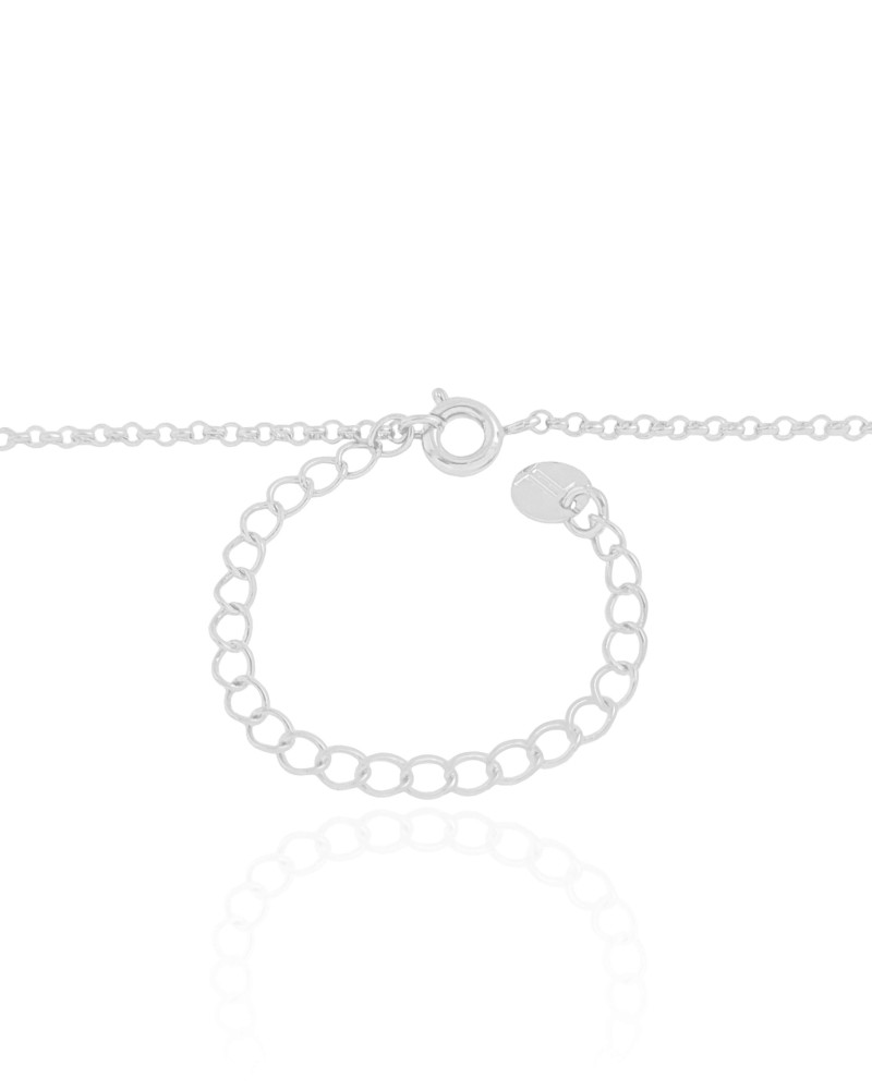 Gargantilha Infantil Elos Stitch 1.0 cm Ródio Branco - 45 cm