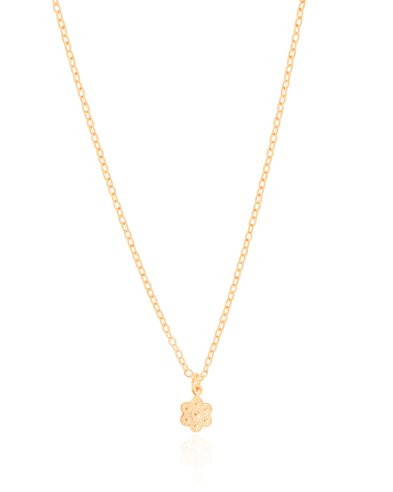 Gargantilha Infantil Elos Flor 6 mm Banhado a Ouro 18K - 35 cm