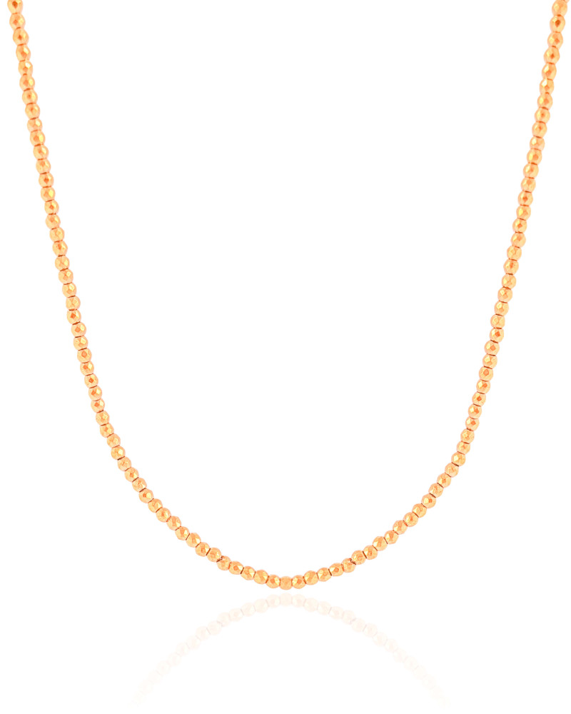 Choker Hematita Dourada 2 mm Banhado a Ouro 18K