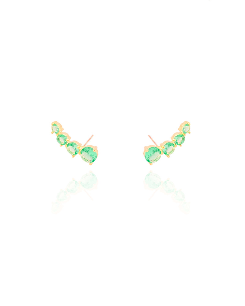 Ear Cuff Pontos de Luz Turmalina Banhado a Ouro 18K